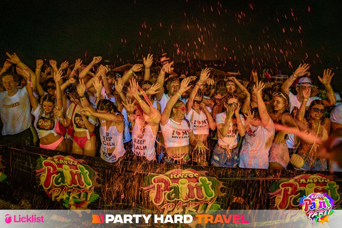 Revellers at Kavos Paint Party Event
