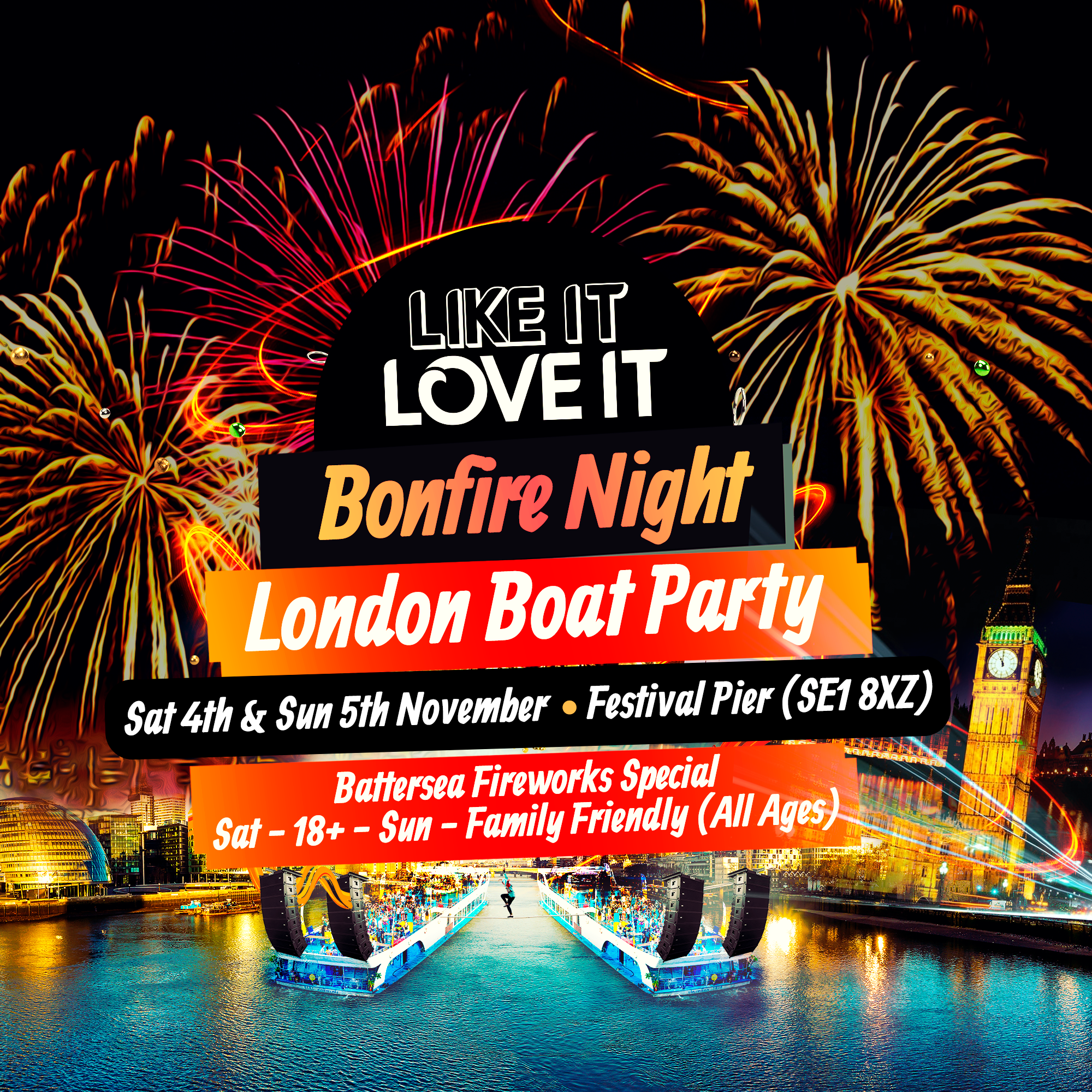 The Bonfire Night Boat Party - London (FAMILY / ALL AGES)
