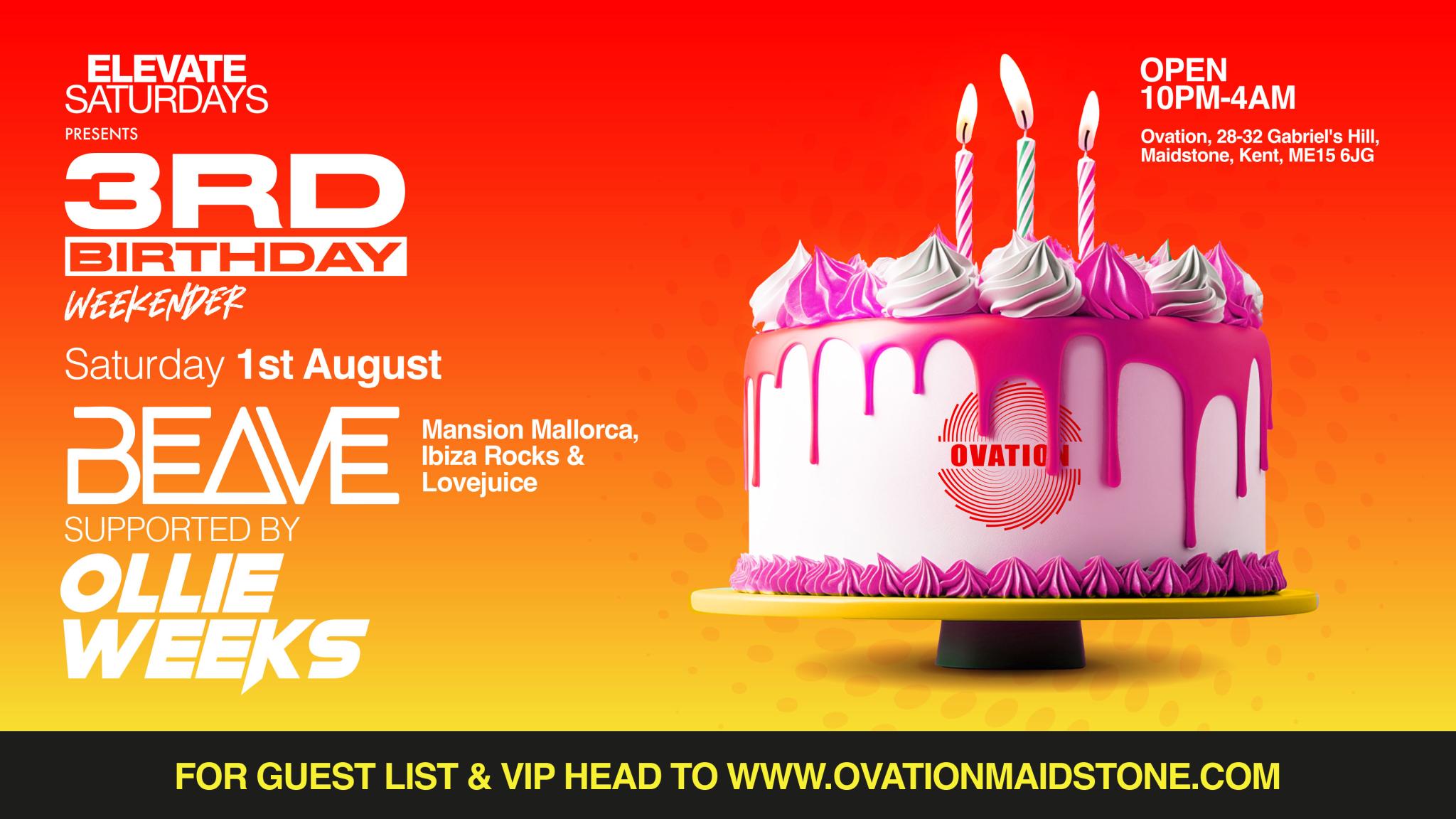 Beave Supported By Ollie Weeks 3rd Birthday Weekender